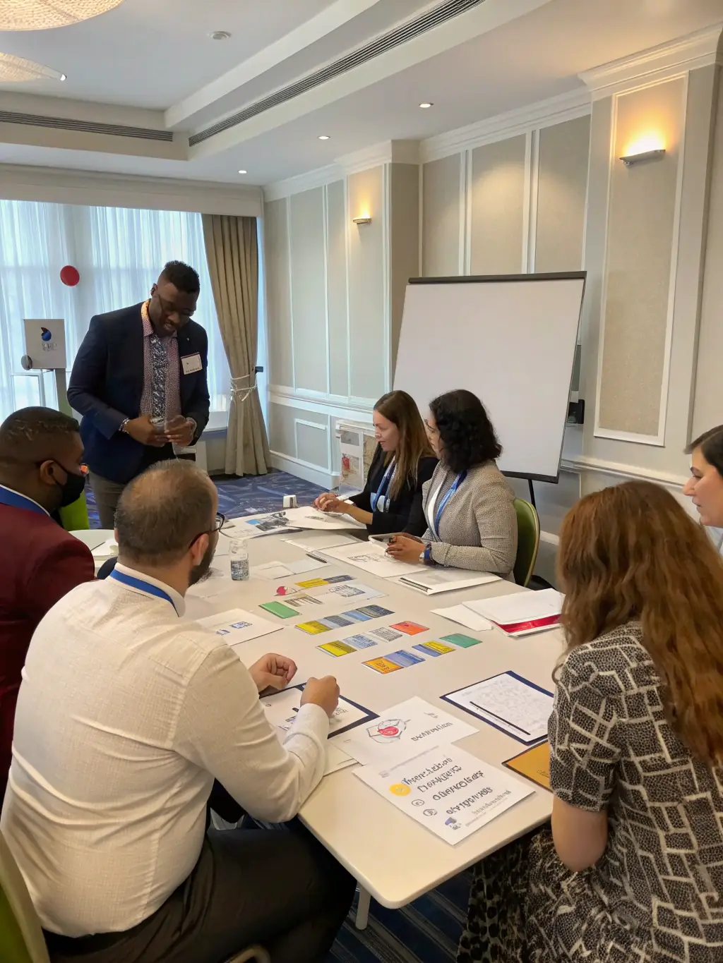 A sales team participating in a training session, with a focus on improving sales techniques and strategies, illustrating sales development at Metropolis.